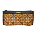 Myra Bag Pouch for Women - Southwestern Aztec Canvas Cosmetic Makeup Bag for Travel - Brown