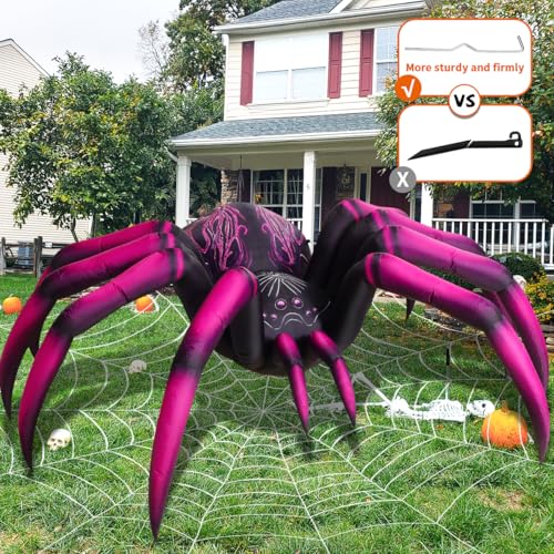 9ft Halloween Inflatable Purple Gradient Spider with LEDs Outdoor Decoration