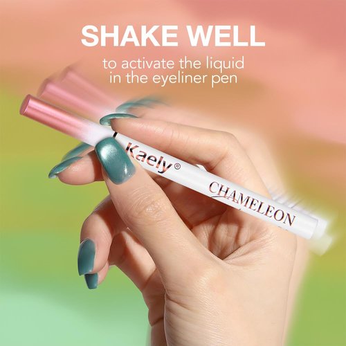 Kaely Chameleon Liquid Eyeliner - High-Pigmented Glitter Metallic Chrome | Waterproof & Smudge-Proof, 01 Flare