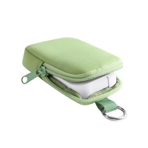 uekeboag 2Pcs Small Soft Neoprene Pouch with Zipper, Mini Portable Makeup Bag,Fashion Accessory with Snap Hook,Coin Purse Lipstick Cosmetic Travel Organizer(Black and Avocado Green)