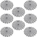 Halloween Spider Web Placemats - Black 8-Pack, 15 Inch Diameter - Variation of Black-8pcs