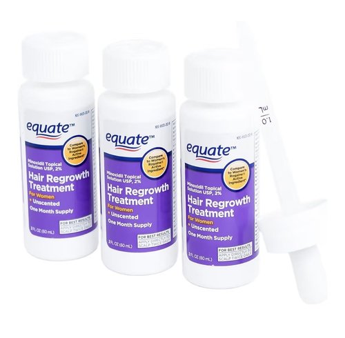 Equate Hair Regrowth Topical Solution for Women, 3ct