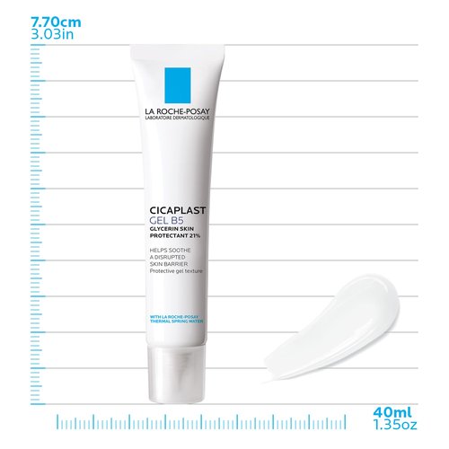 La Roche-Posay Cicaplast Gel B5, Protective Repair Gel for Cracked, Chapped Skin with Madecassoside and Glycerin, Tested Post-Procedure, Post-Stitches, Post-Laser, 1.35 Fl Oz