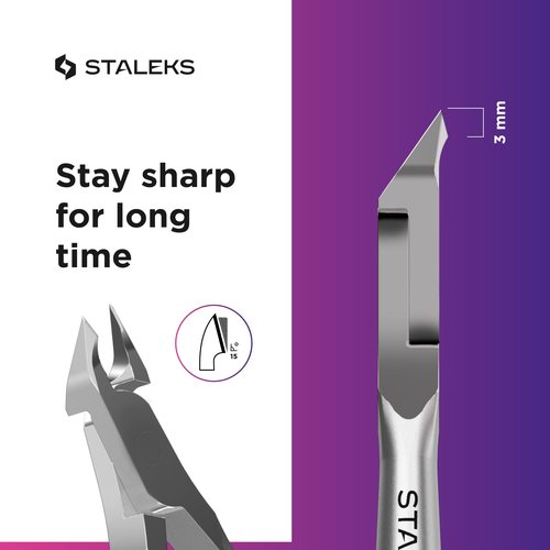 Staleks Pro SMART 10 Cuticle Nippers – 3 mm Blades – Satin Finish – Stainless Steel – Professional Tool for Classic Manicure and Hardware Procedures