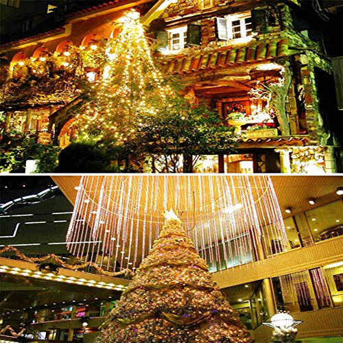 Pure White LED Christmas String Lights 99ft with Black Cable & 8 Modes - Outdoor Indoor Decor