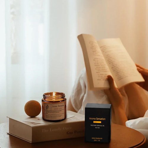 Skiennix Organic Coconut Vanilla Candles - Non-Toxic Soy for Stress Relief & Meditation (7oz)