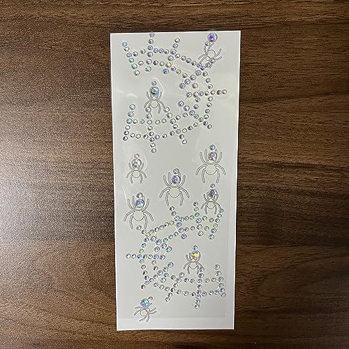 Spider Web Face Gems & Temporary Spider Tattoo Set - Halloween Face Decoration
