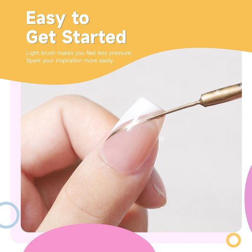 TWOEIGHT Gel Nail Polish Liner Nail Art 12 Colors 8ml UV Lamp Soak-off Polishes Pigmented Red Pink Glitter Built Thin Brush in Bottle Manicure DIY at Home Salon Quality Gift for Women for Mom