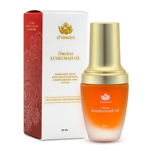 Shankara Kumkumadi Oil for Face - Pure Saffron & 32 Ayurvedic Flowers | Gua Sha Facial Oil (18ml) for Glowing Skin