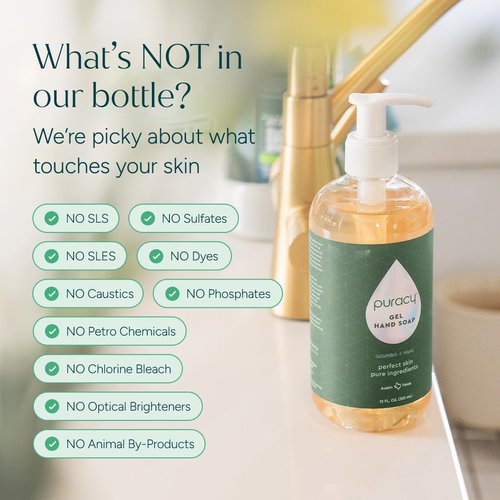 Puracy Foaming Hand Soap - Natural Plant-Powered Moisturizing Foam | Cucumber & Mint, 12 fl oz (3-Pack)
