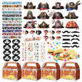 Pirate Party Favors Set for Kids - Treasure Chest, Tattoos, Hats & More