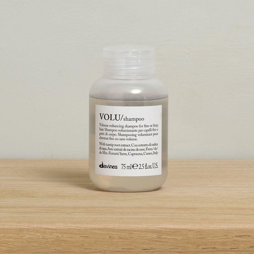 Davines VOLU Shampoo - Volumizing Gentle Cleanser for Fine Hair | Soft, Light & Body-Boosting, Travel Size 2.54 Fl Oz