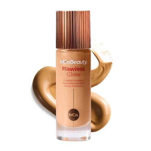 MCoBeauty Flawless Glow Luminous Skin Filter - 4-in-1 Primer & Highlighter - Medium 4.5 Dewy Tint with Squalane & Vitamin E - Vegan & Cruelty Free