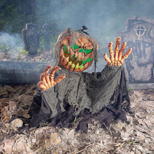 30-Inch Animated Halloween Pumpkin Groundbreaker Decoration - Spooky Yard Prop
