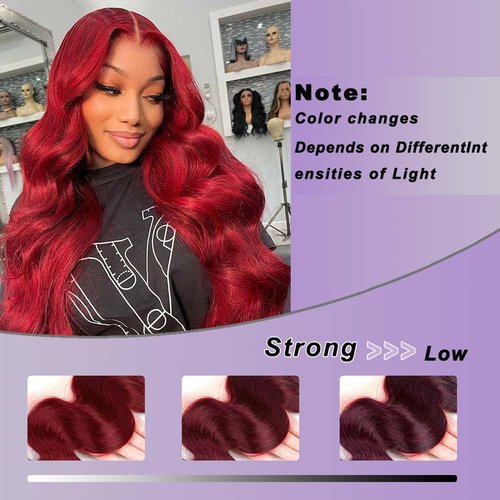 99J Burgundy Body Wave Human Hair Bundles Brazilian Hair Bundle 20 Inch Wine Red Body Wave Bundles Hair Extensions