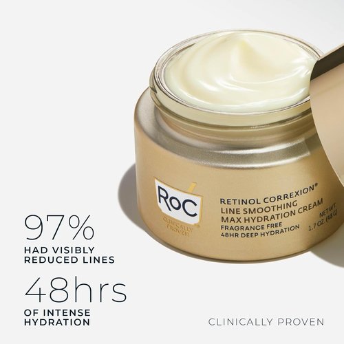 RoC Retinol Correxion Daily Face Moisturizer - Max Hydration with Hyaluronic Acid, 1.7 Oz