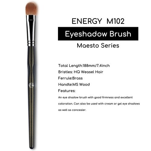ENERGY Large Eyeshadow Brush for Eyes Professional Diffuse Eye Blending Brush for Eyeshadow Concealer Highlighter Primer with Liquid Cream Powder Blending Weasel Hair Makeup Brush M102