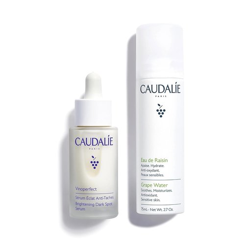 Caudalie Vinoperfect Dark Spot Serum - Brightening Formula with Travel Size Grape Water Mist
