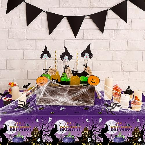 Baby Shower Tablecloth 3 Pack Halloween A Baby Is Brewing 54x108 Inch - Gender Reveal Decor