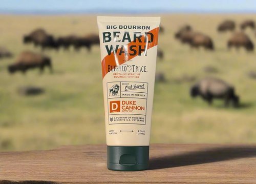 Duke Cannon Supply Co. Big Bourbon Beard Wash, 6 Fl Oz, Oak Barrel Scent - Made in the USA with domestic & globally sourced materials to Strengthen, Rejuvenate, Soften and Condition