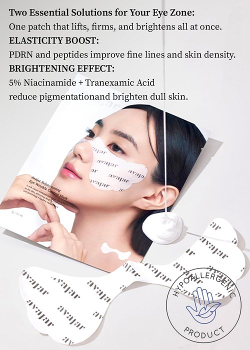 Avajar Collagen Eye Patches, Premium PDRN Anti-Aging Under Eye Patches for Wrinkles & Dark Circles with Peptides and Niacinamide, Firming & Hydrating Korean Skincare Eye Mask for Women, 5 Sheets