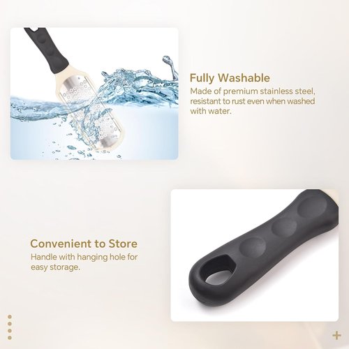 Skiennix Stainless Steel Foot File - Highly Effective Hard Skin Remover for Wet & Dry Feet | White