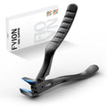 FVION Toenail Clippers for Seniors, Upgraded Long Handle Angled Head Toenail Clippers for Thick Toenails and Fingernails (Black)