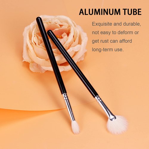 Ksvsonrvi 6PCS Highlighter Fan Brush for Face Highlighting, Buffing and Blending With Powder Cream, Blusher Highlighter Applicator Makeup Tool