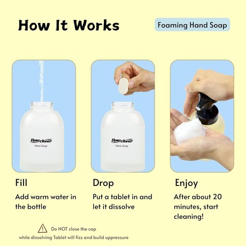 flowcheer Foaming Hand Soap Refill Tablets, 24 Pack, Makes 216 fl oz (24 x 9 fl oz Bottles),Variety Fragrance,Fresh & Clean Handwash, Eco Friendly foam Soap Tablets