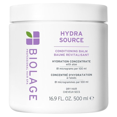 Biolage Hydra Source Conditioning Balm - Moisturizes & Detangles Dry Hair, Infused with Aloe & Hyaluronic Acid, Vegan