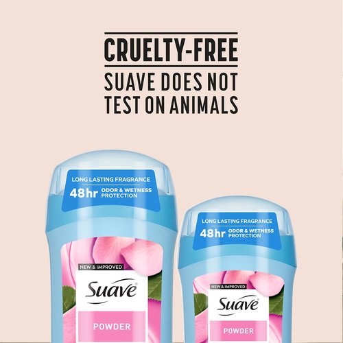 Suave Antiperspirant Deodorant for Women, Powder 2-Size Variety Pack – Anti-Staining Invisible Solid, Talc-Free (2 Piece Set)