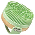 Apex Peak Silicone Body Scrubber – Gentle Exfoliating Shower Brush with Bamboo Handle for Men & Women, Quick-Drying Bath Brush, Travel-Friendly Body Wash Scrubber