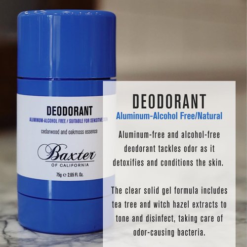 Baxter of California Deodorant - Aluminum & Alcohol-Free Clear Stick with Cedarwood & Oakmoss, 2.65 oz
