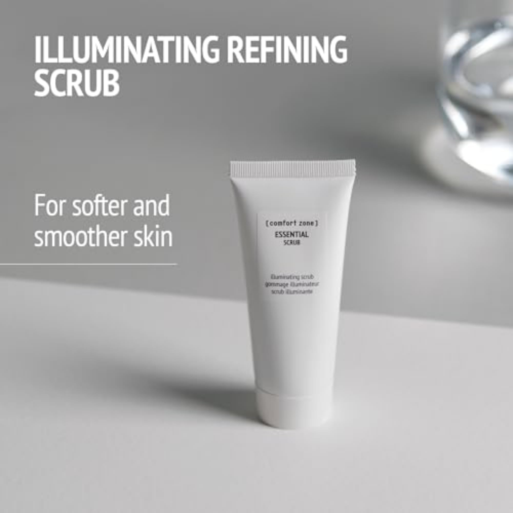 [ comfort zone ] Essential Scrub, Illuminating Refining Exfoliator, Removes Impurities, Minimizes Pores, Smooths Skin, Clean Beauty, Vegan, Made in Italy, Silica Particles, Jojoba Spheres, 2.02 Fl Oz