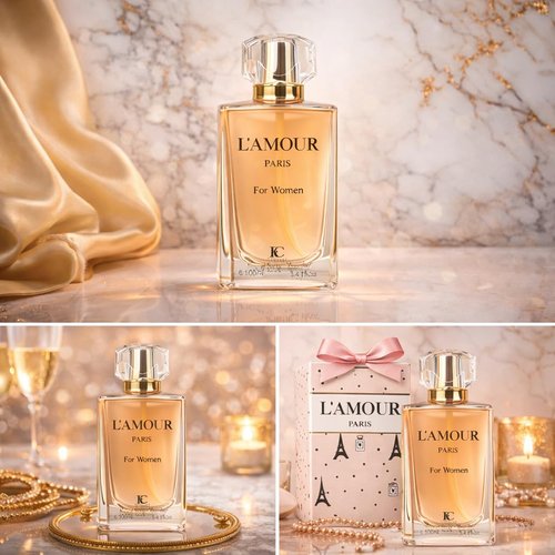 L’Amour Paris 3-Piece Perfume Set - Long-Lasting Eau de Parfum Collection | Romantic Floral & Sweet Fragrance Trio
