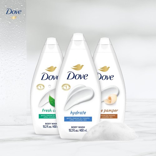 Dove Body Wash Variety 3-Pack – Hydrate, Fresh Care, and Gentle Pamper, 15.22 Oz Ea