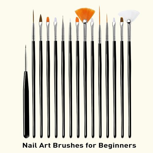 LIGHT RAIN 34Pcs Nail Art Brush Set - Complete Kit with Dotting Tool, Liner Brushes, Acrylic Brushes, Ombre Brush, Cuticle Tool, Rhinestone Picker Pencil for Beginner to Pro Nail Design