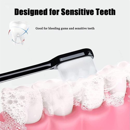 Brevi Nordic-Inspired Nano Toothbrush - Extra Soft 20,000 Bristles for Sensitive Gums | Black & White