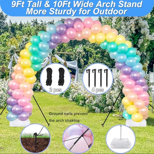 Balloon Arch Kit with Pump - 10FT Wide, 9FT Adjustable Stand for Weddings & Parties