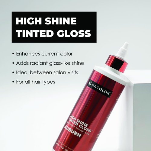 Keracolor High Shine Tinted Hair Gloss - Sheer Color-Enhancing In-Shower Treatment, Auburn, 8 Fl Oz