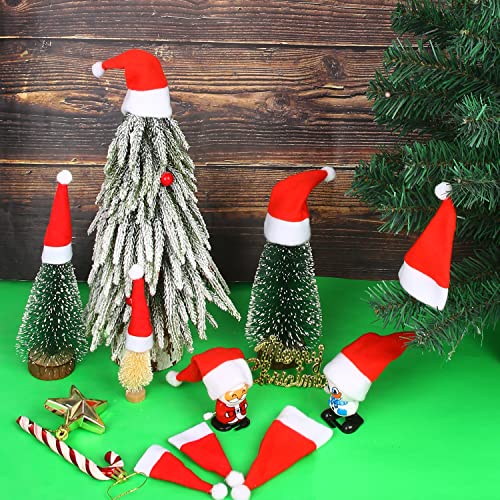 Mini Santa Hats for Wine Bottles & Holiday Decor - 36 Pack