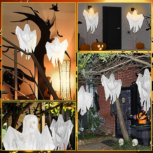 Libima 20 Pcs Halloween Hanging Ghost Decorations - 27.5 Inch Spooky Flying Ornaments for Party & Garden