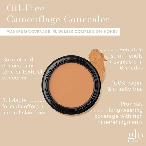 Glo Skin Beauty Oil-Free Camouflage Concealer - Corrects Imperfections & Dark Spots | Nourishing Makeup (Honey)