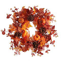 Pumpkin Fall Wreath for Front Door - 20 Inch Autumn Decor with Pine Cones & Maple Leaves