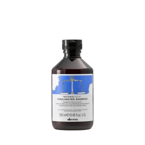 Davines Naturaltech Rebalancing Shampoo - Normalizing Oil Control for Oily Scalp | Deep Cleansing, 8.45 Fl Oz