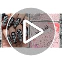 S2 Punk Nail Charms Kit - Black Silver Spike & Caviar Beads for Gothic Nails