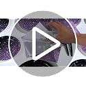 Black Purple Plates - 96Pcs Birthday Party Decorations for Girls, Serves 24, Glitter Gradient with Star Accents