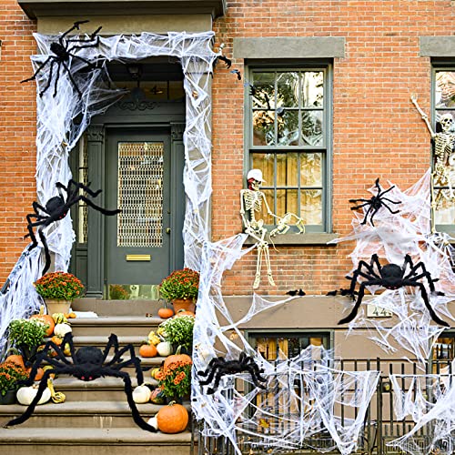 6 Pack Large Halloween Spider Decorations - Outdoor & Indoor Spiders with Realistic Appearance