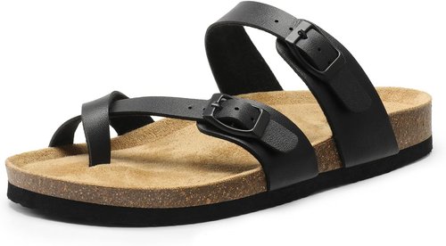 DREAM PAIRS Women's Thong Slide Sandals - Comfortable Cork Footbed | Open Toe Summer Slippers