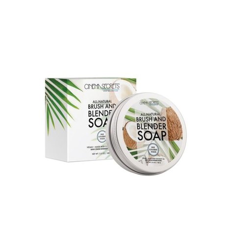 Cinema Secrets Vegan Makeup Brush Cleaner Soap - Deep Cleansing & Conditioning Formula with Coconut Oil - 3.5 oz